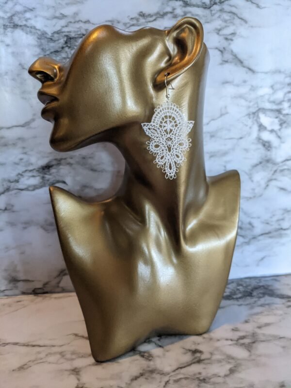 Royal Elven White Lace Earrings - Image 2
