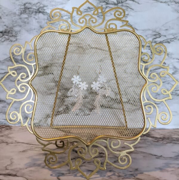 Timeless Floral White Lace Earrings - Image 3
